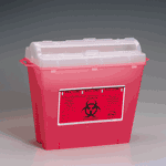 5 qt. Sharps container, red