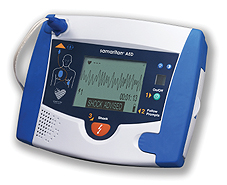 Samaritan&reg; AED (Automatic External Defibrillator) for trained rescuers such as medical and rescue professionals - has large ECG display, rechargeable battery,  manual override